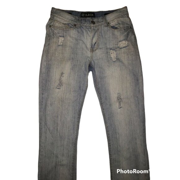 Men's CJ BLACK Jeans Distressed 30X32 Low Rise Slim Straight - Picture 3 of 9